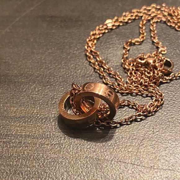 Cartier Necklace With 2 Rings - Picture 4 of 5